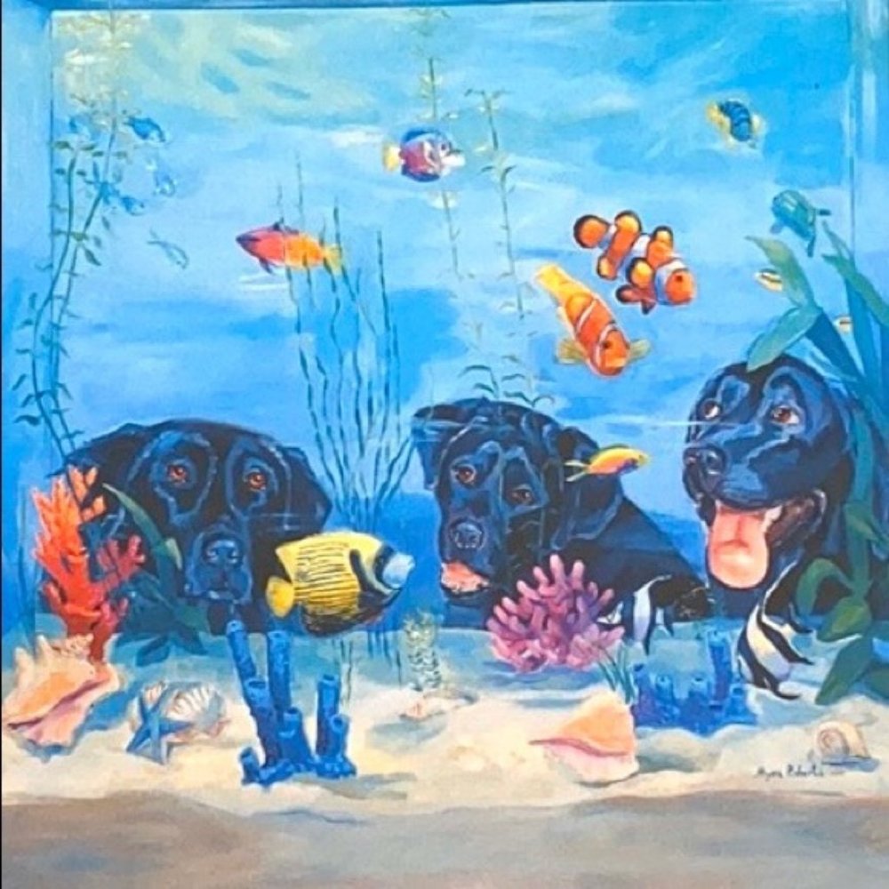 "Marine Labs" Lithograph by Artist Myra Roberts (Signed/Numbered)